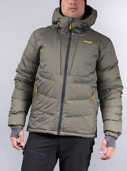 Куртка мужская Bergans Sauda Down GreenMud/SolidCharcoal/WaxedYellow - Фото 2 большая