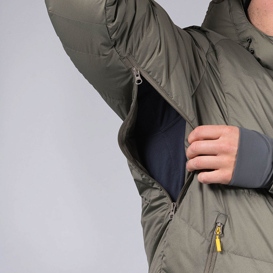 Куртка мужская Bergans Sauda Down GreenMud/SolidCharcoal/WaxedYellow - Фото 7 большая