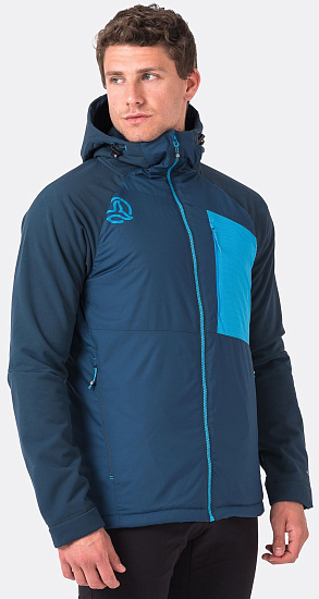 Куртка мужская Ternua Kuantum Hybrid Hood Dark Teal/Nautical Blue - Фото 3 большая