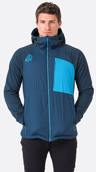 Куртка мужская Ternua Kuantum Hybrid Hood Dark Teal/Nautical Blue - Фото 6 большая