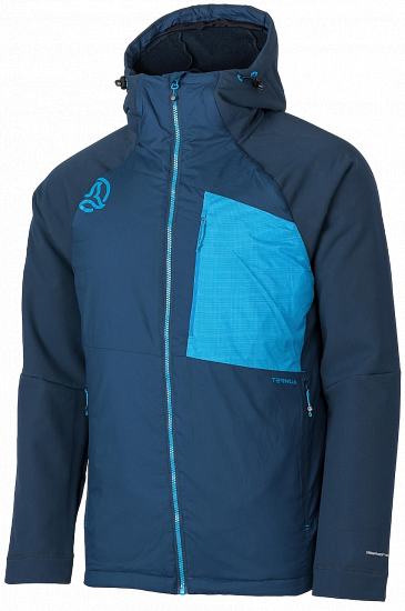 Куртка мужская Ternua Kuantum Hybrid Hood Dark Teal/Nautical Blue - Фото 1 большая