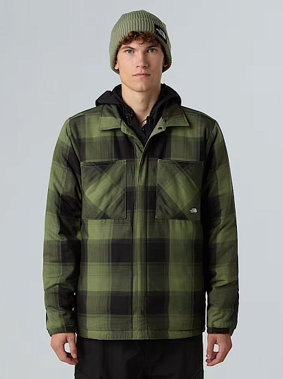 Куртка мужская The North Face Afterburner Insulated Flannel Bark Mist/TNF Black Shadow Plaid - Фото 6 большая