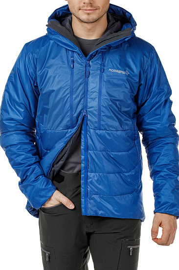 Куртка мужская Norrona Trollveggen Primaloft 100 Zip Hood Olympian Blue - Фото 6 большая