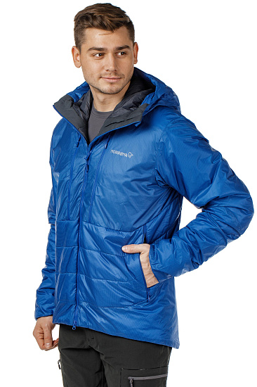 Куртка мужская Norrona Trollveggen Primaloft 100 Zip Hood Olympian Blue - Фото 10 большая