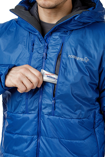 Куртка мужская Norrona Trollveggen Primaloft 100 Zip Hood Olympian Blue - Фото 13 большая