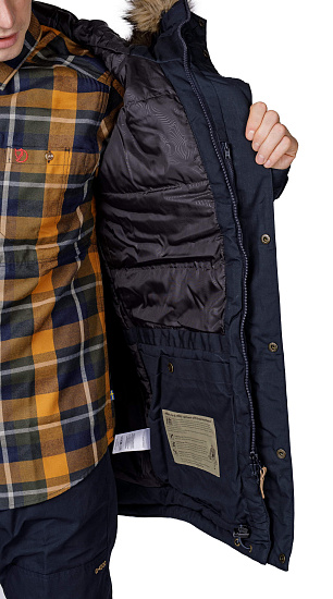Куртка мужская Fjallraven Barents Parka Dark Navy - Фото 3 большая