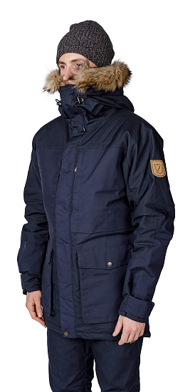 Куртка мужская Fjallraven Barents Parka Dark Navy - Фото 7 большая