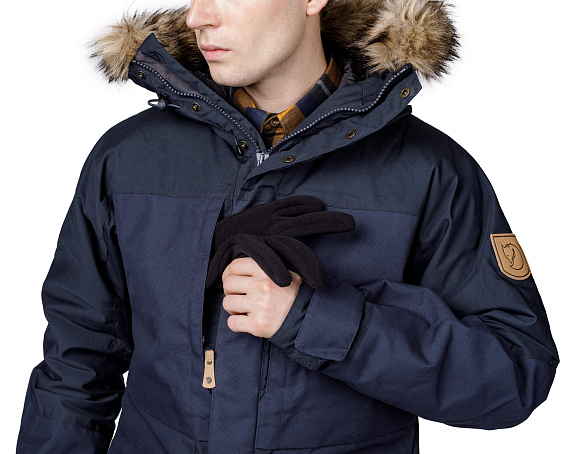 Куртка мужская Fjallraven Barents Parka Dark Navy - Фото 11 большая