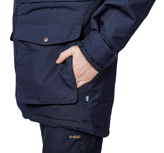 Куртка мужская Fjallraven Barents Parka Dark Navy - Фото 13 большая