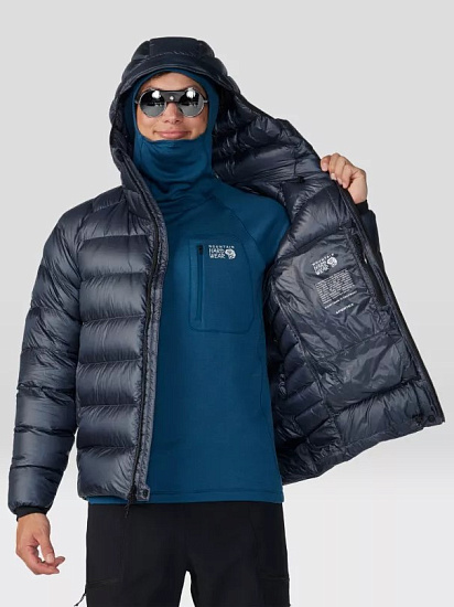 Куртка мужская Mountain Hardwear Phantom Alpine Down Hooded Blue Slate - Фото 10 большая