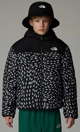 Куртка детская The North Face Reversible Shasta F/Z Hooded TNF Black Vector Field Print - Фото 2 большая