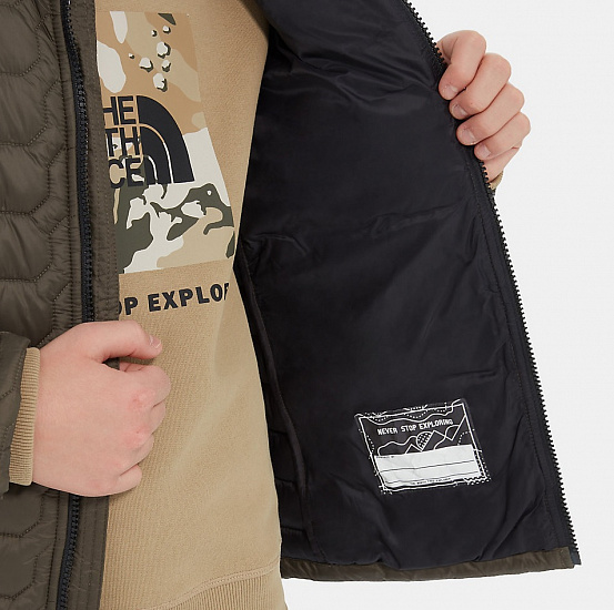 Куртка детская The North Face Thermoball Full Zip Taupe Green - Фото 6 большая