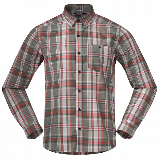 Рубашка мужская Bergans Kikut Lt GreenMud Check - Фото 1 большая