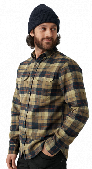 Рубашка мужская Fjallraven Singi Heavy Flannel Dark Sand - Фото 3 большая