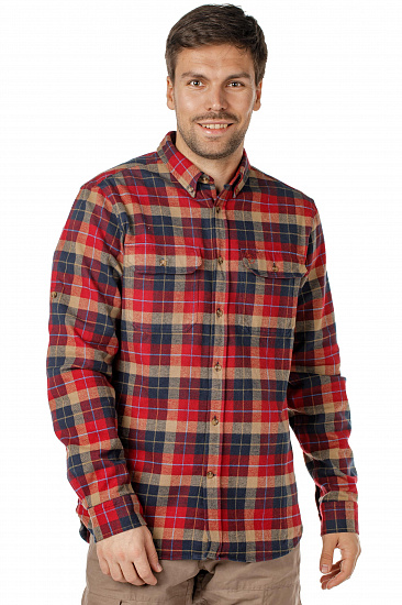 Рубашка мужская Fjallraven Singi Heavy Flannel Deep Red - Фото 3 большая
