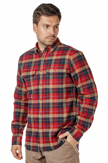 Рубашка мужская Fjallraven Singi Heavy Flannel Deep Red - Фото 5 большая