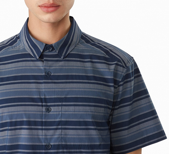 Рубашка мужская Arcteryx Brohm Striped SS Limitless Depth - Фото 4 большая