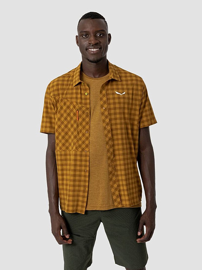 Рубашка мужская Salewa Puez Golden Brown - Фото 4 большая
