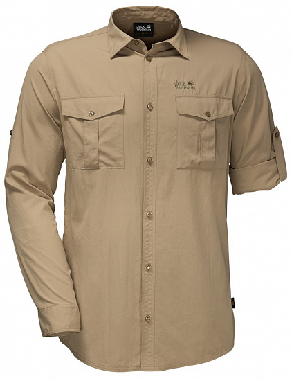 Рубашка мужская Jack Wolfskin Atacama Roll-Up Shirt Sand Dune - Фото 2 большая