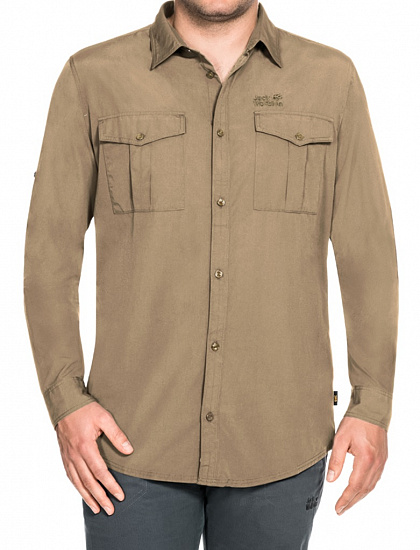 Рубашка мужская Jack Wolfskin Atacama Roll-Up Shirt Sand Dune - Фото 4 большая