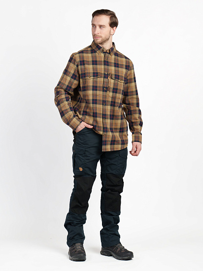 Рубашка мужская Fjallraven Värmland Dark Sand/Dark Navy - Фото 3 большая