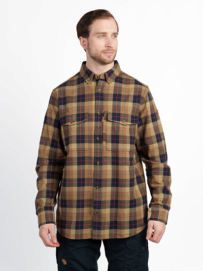 Рубашка мужская Fjallraven Värmland Dark Sand/Dark Navy - Фото 4 большая