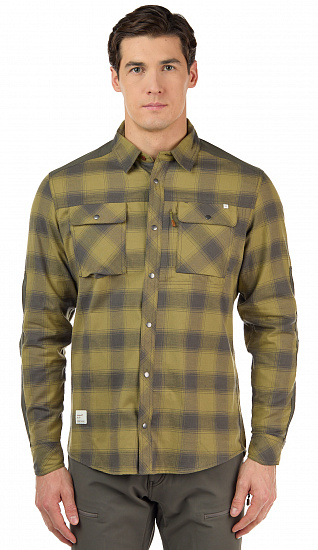 Рубашка мужская Norrona Svalbard Flannel Olive Drab/Slate Grey - Фото 3 большая
