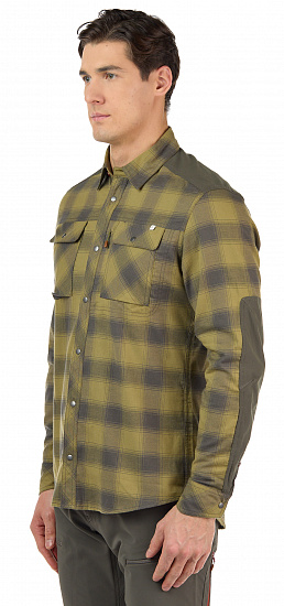 Рубашка мужская Norrona Svalbard Flannel Olive Drab/Slate Grey - Фото 4 большая