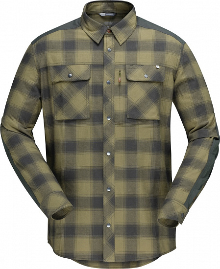 Рубашка мужская Norrona Svalbard Flannel Olive Drab/Slate Grey - Фото 1 большая