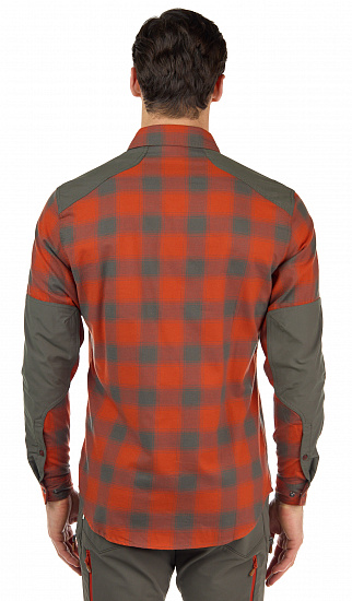 Рубашка мужская Norrona Svalbard Flannel Rooibos Tea/Slate Grey - Фото 5 большая