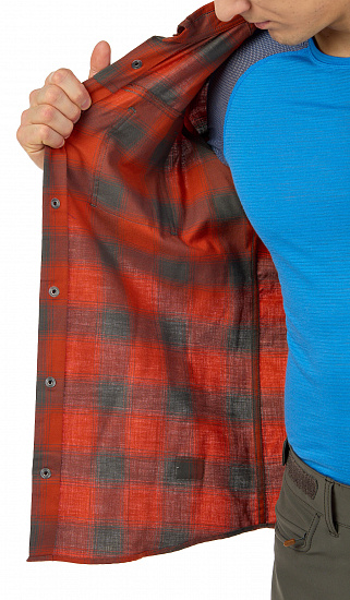 Рубашка мужская Norrona Svalbard Flannel Rooibos Tea/Slate Grey - Фото 7 большая