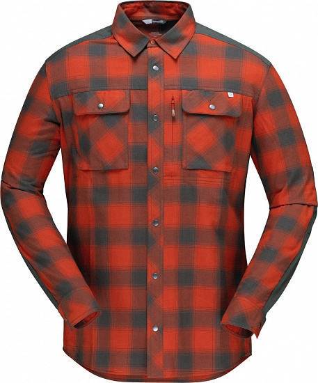 Рубашка мужская Norrona Svalbard Flannel Rooibos Tea/Slate Grey - Фото 1 большая