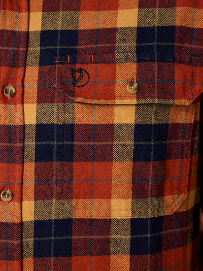 Рубашка мужская Fjallraven Singi Heavy Flannel Autumn Leaf/Dark Navy - Фото 4 большая