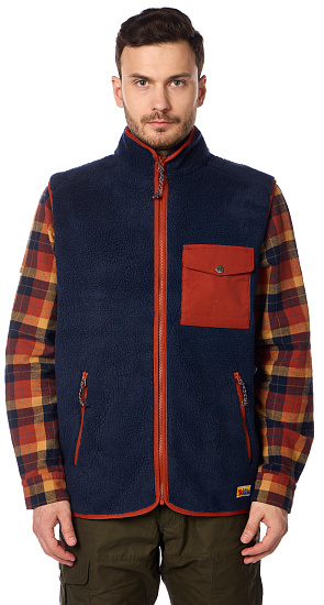 Рубашка мужская Fjallraven Singi Heavy Flannel Autumn Leaf/Dark Navy - Фото 7 большая