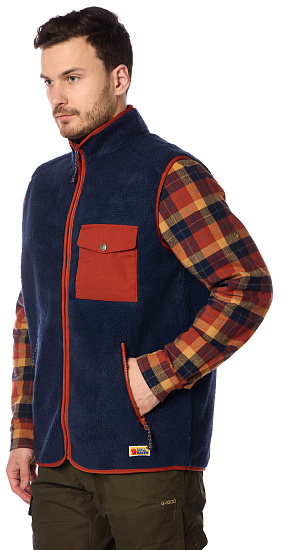 Рубашка мужская Fjallraven Singi Heavy Flannel Autumn Leaf/Dark Navy - Фото 8 большая