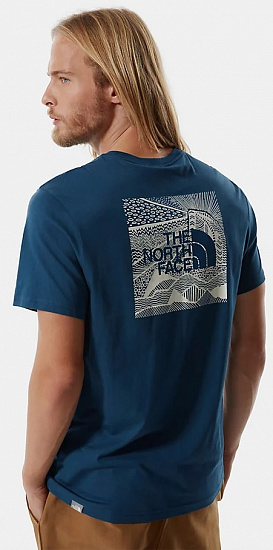 Футболка мужская The North Face S/S Redbox Celebration Tee Monterey Blue - Фото 3 большая