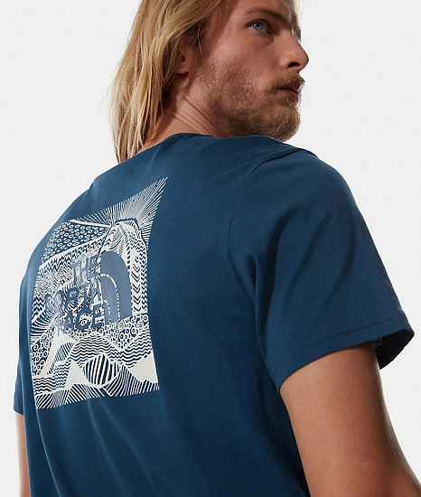 Футболка мужская The North Face S/S Redbox Celebration Tee Monterey Blue - Фото 6 большая