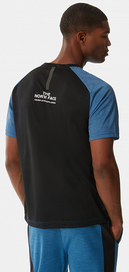 Футболка мужская The North Face Ma Banff Blue Dark Heather-Tnf Black - Фото 4 большая