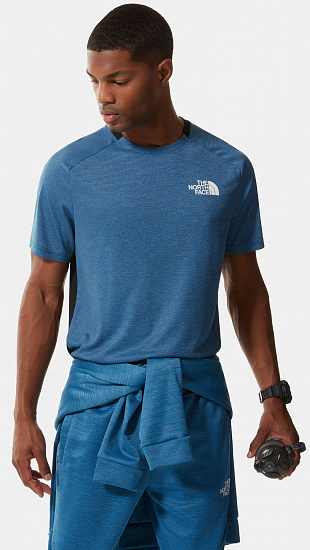 Футболка мужская The North Face Ma Banff Blue Dark Heather-Tnf Black - Фото 7 большая