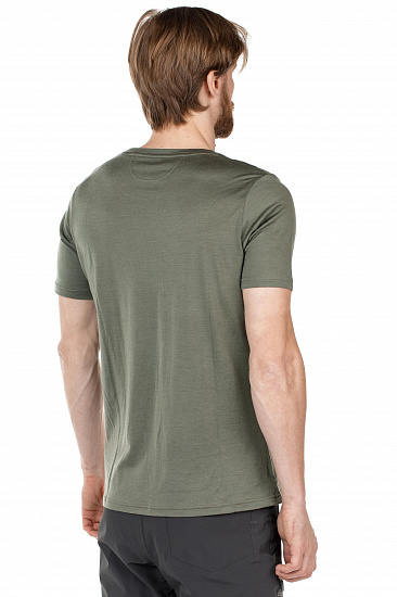 Футболка мужская Bergans Backpack Wool Tee GreenMud/Black - Фото 4 большая