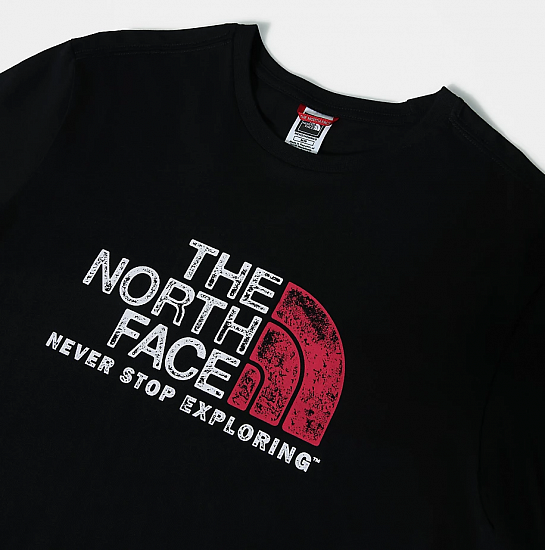 Футболка мужская The North Face Rust 2 SS TNF Black/Brilliant Coral - Фото 8 большая
