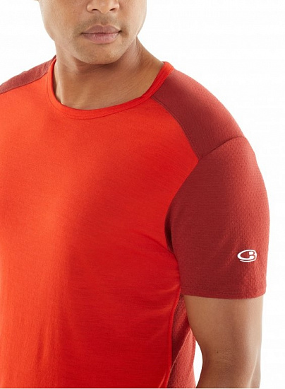 Футболка мужская Icebreaker Amplify SS Crewe Chili Red/Sienna - Фото 4 большая