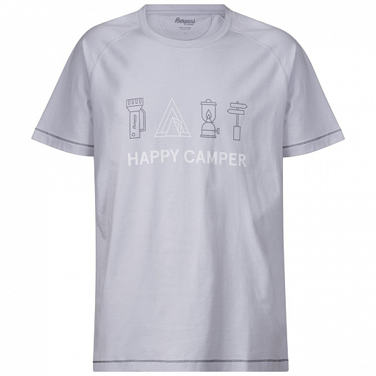 Футболка мужская Bergans Happy Camper Alu/White/SolidGrey - Фото 1 большая