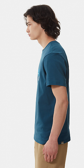 Футболка мужская The North Face Mountain Line SS Monterey Blue/TNF White - Фото 5 большая