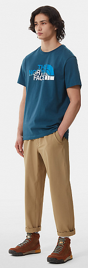 Футболка мужская The North Face Mountain Line SS Monterey Blue/TNF White - Фото 7 большая