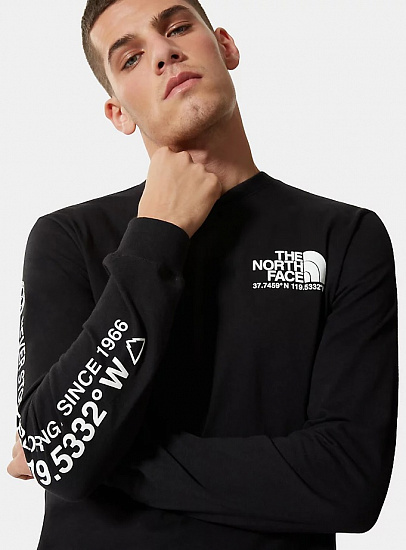 Футболка мужская The North Face Logo Plus LS Tee Black - Фото 3 большая