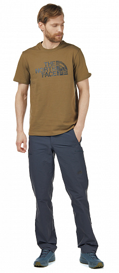 Футболка мужская The North Face S/S Woodcut Dome Tee Military Olive - Фото 5 большая