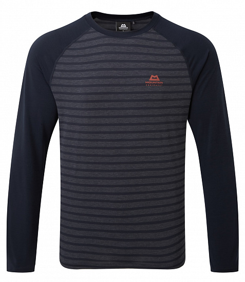 Футболка мужская Mountain Equipment Redline LS Tee Cosmos stripe/Cosmos - Фото 1 большая