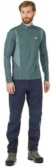 Футболка мужская Mountain Equipment Ignis LS Zip Tee Moorland/Goblin Blue - Фото 2 большая