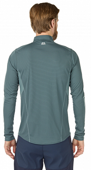 Футболка мужская Mountain Equipment Ignis LS Zip Tee Moorland/Goblin Blue - Фото 4 большая